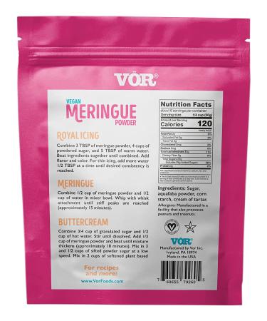 Vr Vegan Meringue Powder 6oz - Egg-Free Baking & Decorating, Certified Kosher, Non GMO - 1 Pack - Buy Online on GoSupps.com