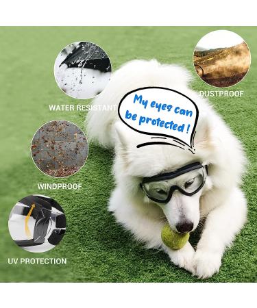 NAMSAN Medium to Large Dog Sunglasses - UV Transparent Goggles for Windproof, Anti-Dust, Snowproof Protection - Buy Online on GoSupps.com