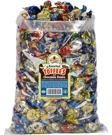 Walkers Nonsuch Milk Brazil Nut Liqurice Eclairs Etc Assorted Toffees and Chocolate Eclairs Bulk Bags For All Occassions - Sold BY KIdzbuzz (500 Gram)