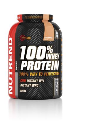 Nutrend 100% Whey Protein Powder Shaker 2250g (2.26kg) Ice Coffee Flavor 76% Protein Gluten Free Post Workout