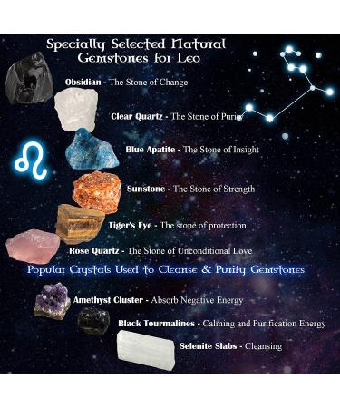 Leo Zodiac Crystal Set | Birthstone Gemstones for Women | Chakra Charms & Healing Stones | Astrology Decor Gift Kit - Buy Online on GoSupps.com