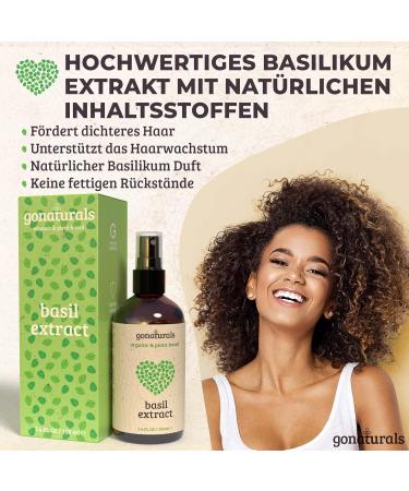 Gonaturals Basil Extract Bio | 100ml Spray for Thin Dry & Brittle Hair | Vegan Cruelty-Free | Prevent Hair Loss & Nourish Hair Care - Buy Online on GoSupps.com