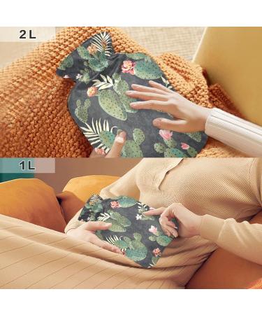 Buy Vintage Cactus Hot Water Bottle 1L BPA Free Small Bag for Pain Relief & Cramps | International Shipping Available - Buy Online on GoSupps.com