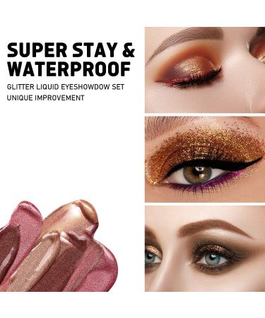 Immetee Glitter Liquid Eyeshadow Set - 9 Colors Shimmer Metallic Eye Shadow Stick Kit | Long Lasting, Waterproof, High Pigmented Eyeliner | Multi-color Set - Buy Online on GoSupps.com