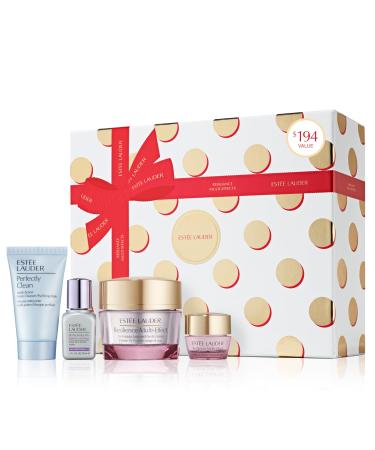 Est e Lauder Resilience Moisturizer Holiday Skincare Gift Set | The Radiance Routine | Includes Full-Size Moisturizer 1.7 Ounce + Cleanser 1 Ounce Eye Cream 0.17 Ounce Face Serum 0.5 Fl Oz