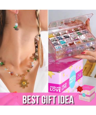 MODDA Natural Stone Jewelry Making Kit with Video Course - Crystal, Lava, Chakra Beads for Necklace, Bracelet, Earrings, Ring - Supplies for Crafts - Beginner and Adult DIY Gift - Buy Online on GoSupps.com