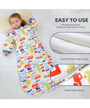 MIKAFEN Baby Sleeping Bag 3.5Tog | Long Sleeves 100% Organic Cotton | 6-18 Months - Buy Online on GoSupps.com