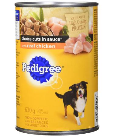 PEDIGREE Choice Cuts in Sauce Adult Wet Dog Food Canned with Real Chicken 630g (12 Pack) Dog Food Chicken 630 g (Pack of 12)