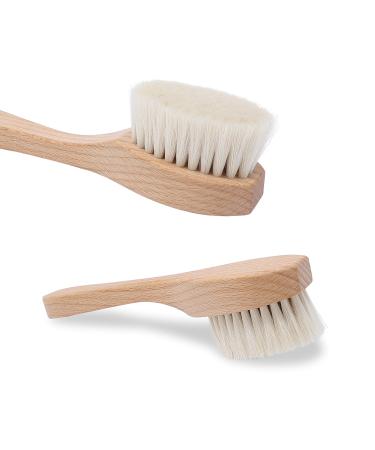 Waldkraft face brush Black Forest |gentle massage and cleaning brush made of beech wood |Goat hair or natural bristles |Made in Germany (1 piece goat hair - beech wood) 1 piece (1 -pack) goat hair - beech wood
