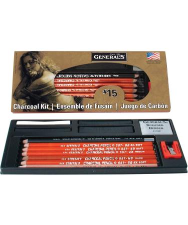 General NUM 15 Charcoal Drawing Kit - 12 Count (Pack of 1) | Multicolor - Buy Online on GoSupps.com