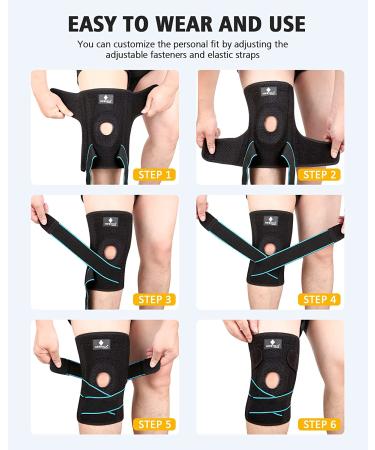 NEENCA Adjustable Compression Knee Brace with Side Stabilizers & Gel Pads - Joint Pain Relief and Injury Recovery - Medium Size - Buy Online on GoSupps.com