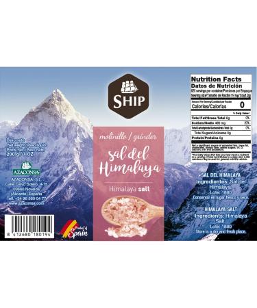 Azaconsa SHIP Salt mill from Himalayan salt in can format with 370 grams original product from Spain offers a high composition in sodium chloride - Buy Online on GoSupps.com