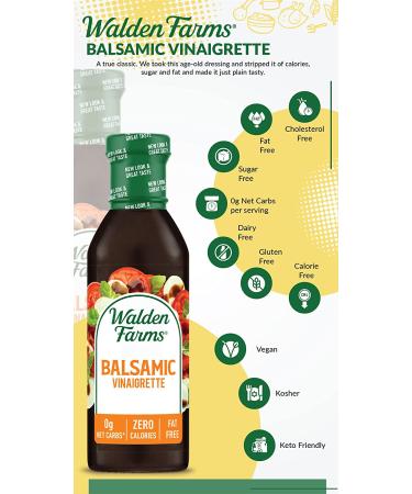 Walden Farms Sugar-Free Balsamic Vinaigrette Dressing 12 oz - Keto Friendly & Vegan - Buy Online on GoSupps.com