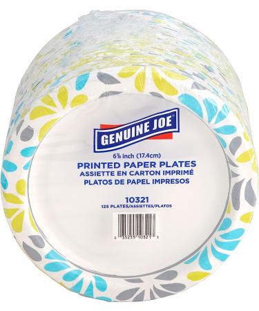 Genuine Joe 10321 Paper Plates 6 7/8 - Pack of 125 Plates | Convenient Disposable Dinnerware - Buy Online on GoSupps.com