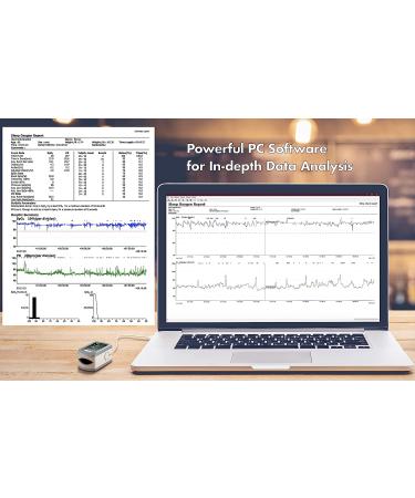 EMAY Sleep Oxygen Monitor with PC Software & App | Bluetooth Pulse Oximeter for Overnight SpO2 Tracking | Rechargeable & 72 Hours Memory | Informative Report & Analysis - Buy Online on GoSupps.com