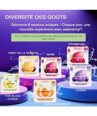 Waterdrop Gift Set 600 ml Glass Bottle Leak-Proof and Compatible with Sparkling Water 18 Sugar Free Drinking Cubes Chris - Buy Online on GoSupps.com