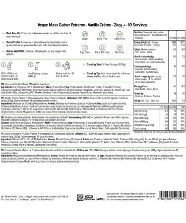 Vegan Extreme Gainer | Vanilla Cream | Hypercalorie Protein Powder | Weight Gain | Vitamins & Minerals | ProteinWorks | 2kg - Buy Online on GoSupps.com