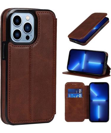 BRART Wallet Case for iPhone 13/13 Pro/13 Pro Max PU Leather Magnetic Protective Flip Case Cover with Credit Card Slot Viewing Stand Shockproof TPU (Color : Brown Size : 13pro max 6.7") 13pro max 6.7" Brown - Buy Online on GoSupps.com