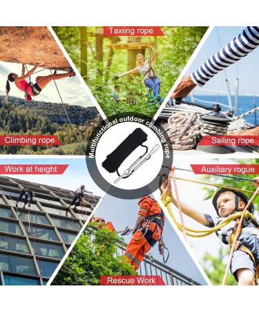 High-Strength 10m Climbing Rope - Outdoor Safety Rope with 2 Carabiners for Abseiling Rescue and Sports - Buy Online on GoSupps.com