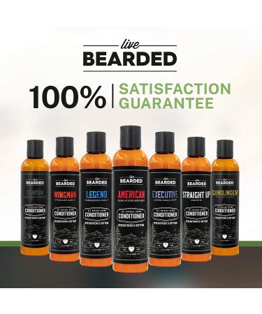 Live Bearded Beard Conditioner 8 oz - Strengthens & Softens American Facial Hair - All-Natural Ingredients with Biotin, Coconut Oil, Argan Oil & Caffeine - Made in USA - Buy Online on GoSupps.com