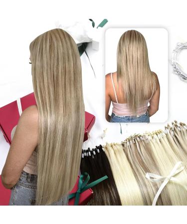 Moresoo Microring Real Hair Extensions - Brown & Blonde 1g Cold Fusion 45cm Remy Hair Thick 50g #9A/60 - Buy Online on GoSupps.com