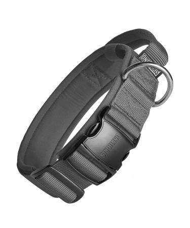 OneTigris Dog Collar with Metal Buckle for Dogs Grey MM Grey