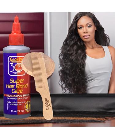 Salon Pro 30 Second Bonding Glue - Strong Hold Wig & Eyelash Adhesive | 4 Oz Pack of 3 with Wooden Comb - Buy Online on GoSupps.com