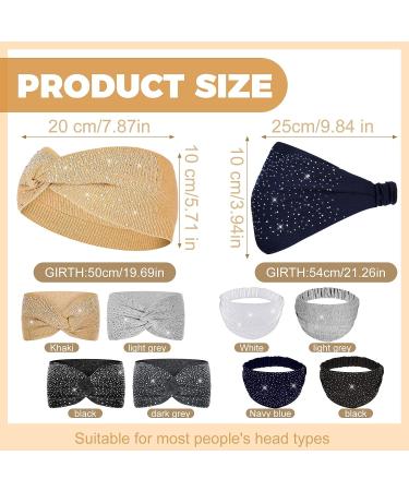 8 Pcs African Rhinestone Head Wraps for Black Women - Crystal Wide Headbands for Sport & Yoga - Bling Twist Head Bands for Girls - Hair Accessories - Buy Online on GoSupps.com