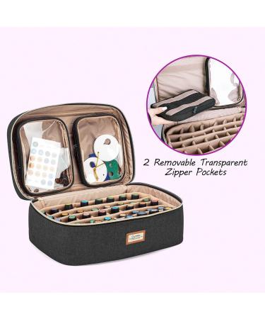 CURMIO Essential Oil Storage Case - 40 Bottle Organizer with 2 Detachable Pouches and Handle, Black (Bag Only) - Buy Online on GoSupps.com