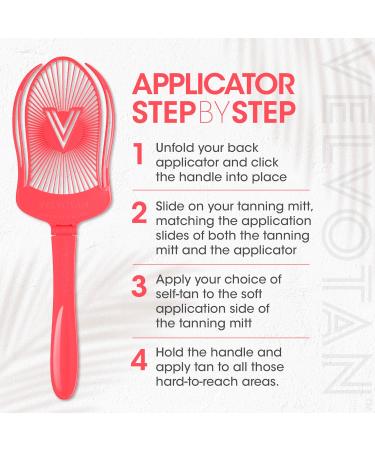 VELVOTAN Tanning Back Applicator - Use with Any Tanning Mitt & Fake Tan Self Tanning Applicator for Hard-To-Reach Areas & Strain-Free Hands Reusable - Buy Online on GoSupps.com