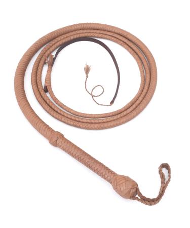Indiana Jones Style 10 Foot 8 Plait Natural Tan Leather Bullwhip Real Cowhide Leather Bull Whip