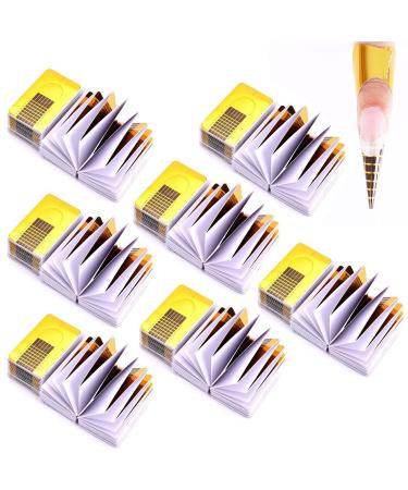 700 tablets fingernails nail templates self -adhesive professional nail art tips extension nail stencils reusable for gel nails & nail extension golden stencils
