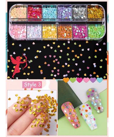 Kalolary 4boxes Holographic Nail Art Glitter Sequins - Valentine's Day Decoration - Buy Online on GoSupps.com
