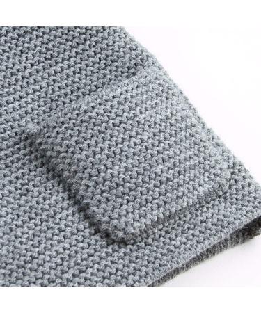 MiMiXiong Baby Sweater Cardigan 6-12 Months Grey | Long Sleeve Hooded Coats - Buy Online on GoSupps.com