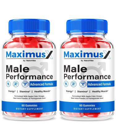 (2 Pack) Maximus X Gummies Official MaximusX ME Chewable Gummy with Natural Ingredients | Premium Performance Steady Energy & Stamina Support Tasty Nutrition Formula 60 Day Supply (120 Gummies)