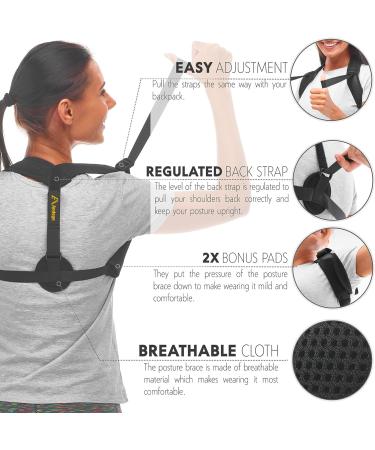 Back Brace Posture Corrector for Men & Women - Elastic Upper & Lower Back Support - Buy Online on GoSupps.com