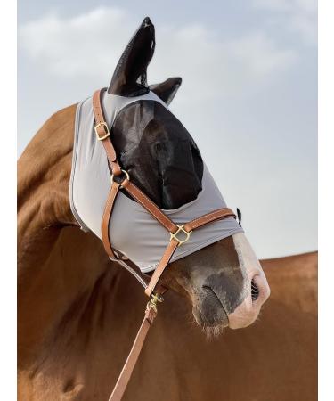 TGW RIDING Horse Fly Mask Super Comfort Horse Fly Mask Elasticity Fly Mask with Ears(L Light Gray) L Light Gray - Buy Online on GoSupps.com