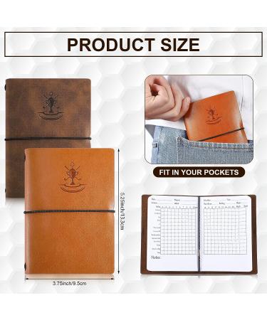 Chinco Golf Scorecard Book - Leather Golf Journal & Yardage Book - Yellow/Brown - Buy Online on GoSupps.com