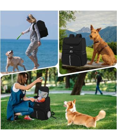 Txinrbaod Dog Travel Backpack | Hiking & Camping Supplies Bag with Food Container - Black - Buy Online on GoSupps.com