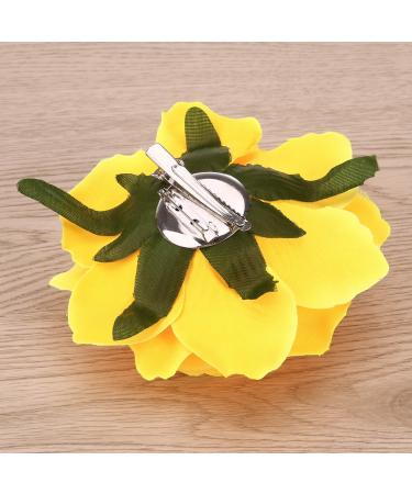Lurrose 2 in 1 Large Yellow Rose Hairpin & Brooch - Stylish Flower Hair Clips for Women - Perfect for Parties - International Shipping Available - Buy Online on GoSupps.com