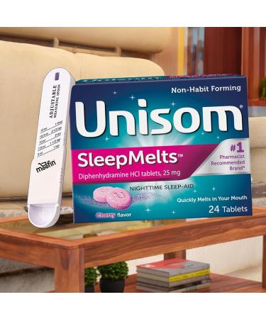 Sleepmelts Cherry Flavor 25mg Diphenhydramine HCI Nighttime Sleep Support | Non-Habit Forming Strong Sleep Aid | Convenient Travel Pack | Pack of 4 - Buy Online on GoSupps.com