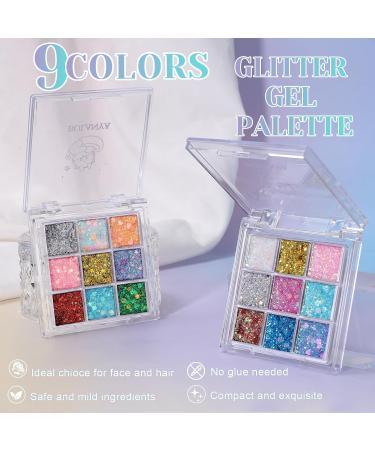  Prreal 9-Color Glitter Gel for Face Eyes and Body Holographic Glitter Holographic Sequins Girls' and Women's Party Halloween Carnival Festival Accessories 02 - Buy Online on GoSupps.com