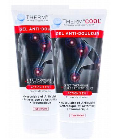 Polidis Thermocool 100 Tube Pain Relief Gel 3-in-1 Action Thermal Effect - Pack of 2 Tubes