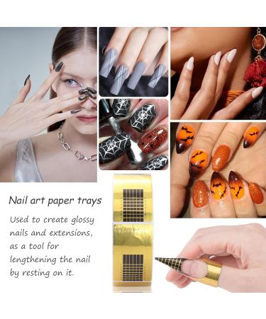 500 Self-Adhesive Nail Stencils for Gel Nails & Extensions - Gold Modeling Stencils | International Shipping - Buy Online on GoSupps.com