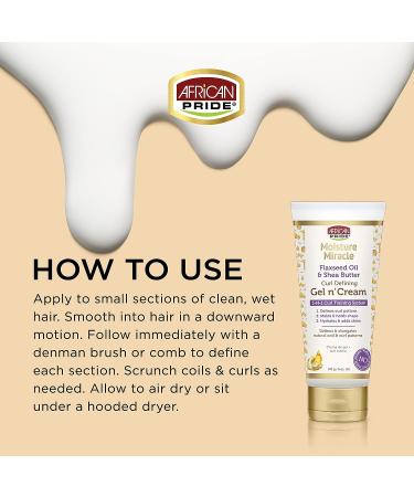 African Pride Moisture Miracle Gel n' Cream - 3-In-1 Curl Training System with Flaxseed Oil & Shea Butter - Defines, Holds, Hydrates, Adds Shine - 6 oz - Buy Online on GoSupps.com