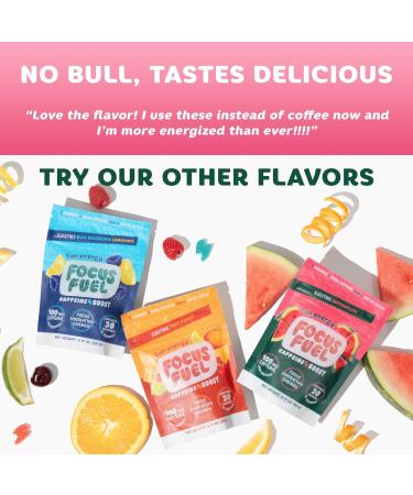 FocusFuel Energy Chews Variety Pack Peach & Watermelon (2-Pack 30 Servings Total) 100mg Natural Caffeine + Nootropics Juicy Energy with No Crash - Buy Online on GoSupps.com