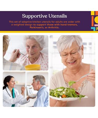 Special Supplies Adaptive Utensils - 4-Piece Premium Stainless Steel Set for Hand Tremors, Arthritis, Parkinsons, and Elderly Use - Buy Online on GoSupps.com