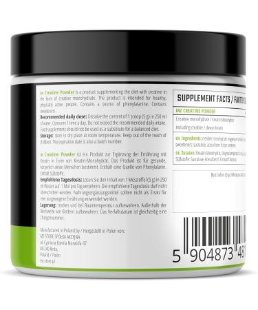 Buy Creatine Powder 300g - 4150mg Creatine Monohydrate with Magnesium - 60 Servings for High-Intensity Workouts - Tropical Flavour - MZ Energy & Performance - Buy Online on GoSupps.com