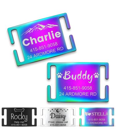 Gisurey dog brand with engraving - durable clear readability noiseless design & simple fastening dog stark personalized - address tag dog for your four -legged friend symbol of design -multi -colored symbol