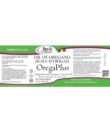OregaPlus 60 Organicaps. All Natural with No Side Effects - Ultra Premium Immune Dietary Supplement - No Fillers or Binders No Artificial Ingredients - from Canada. - Buy Online on GoSupps.com